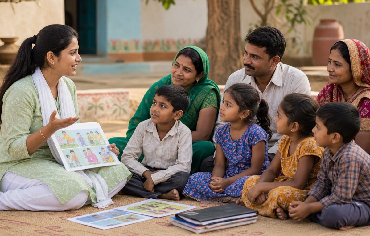Group of school children